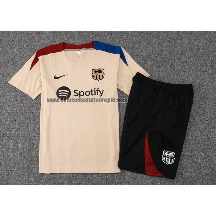Chandal del Barcelona Manga Corta 2024-25 Amarillo - Pantalon Corto